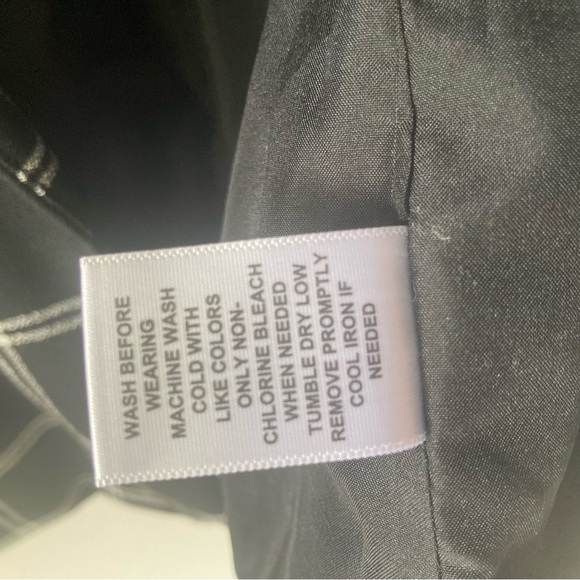 Size M Elle Black & White Plaid Blazer, With 3/4 Length Elastic-Cinched Sleeves - Picture 6 of 7